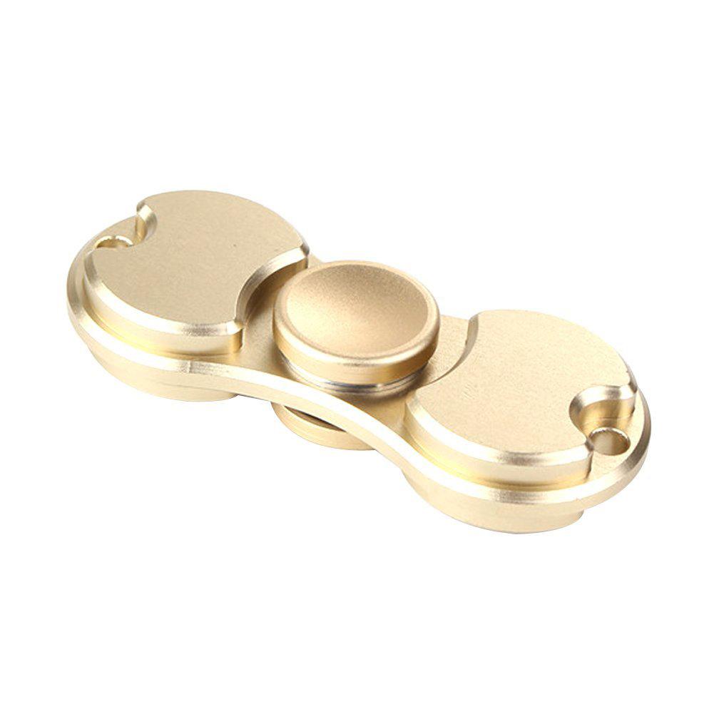 Dual Aluminum Fidget Spinner Stress Reducer Toy for ADHD and Autism Adult, Child (Gold)''''